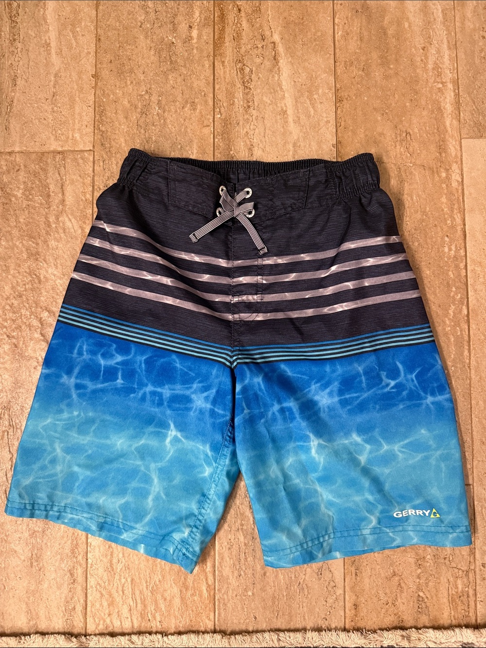 Gerry Weber Blue Ombre Pool-Print Boys' Swim Trunks